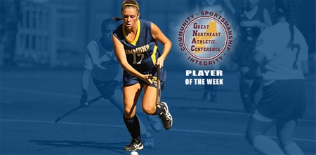 WINTHROP, Mass. ? Simmons College field hockey player Jenna Gagnon (Waterville, Maine) was named the Great Northeast Athletic Conference Field Hockey Player of the Week, it was announced today by the league. 