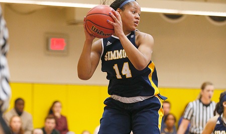 BOSTON, Mass. ? Senior forward Ashley McAdams (Freeport, N.Y.) netted a career-high 18 points and added 12 rebounds for a double-double to lead the Simmons College women's basketball team in a 72-65 overtime loss to visiting Rivier University in Great Northeast Athletic Conference action this evening at Moore Gymnasium in Boston, Mass. The Sharks fall to 6-14 overall and 5-9 in league play, while the Raiders have won five of their last six to improve to 10-13 and 7-8. 