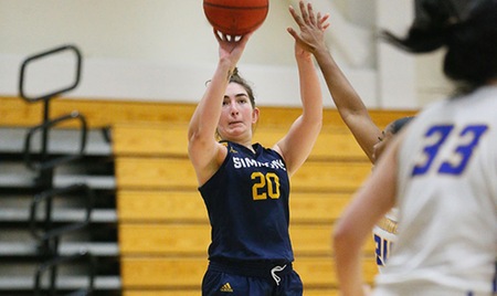 BOSTON, Mass. --SeniorMolly Phillips (Cranston, R.I.)scored 17 points to lead the Simmons University women's basketball team in a 70-55 loss to host Suffolk University this afternoon at Regan Gymnasium in Boston, Mass. The Sharks fall to 5-16 overall, including 2-6 in league play, while the Rams improve to 17-5 and 8-1.