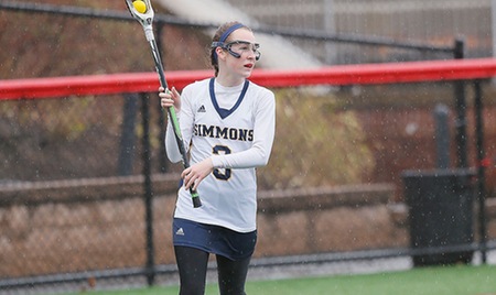 BOSTON, Mass. ? The Simmons College women's lacrosse team was unable to solve the visiting King's College (Pa.) defense in the second half of a 20-9 loss this afternoon at Daly Field in Brighton, Mass. The Sharks fall to 0-3, while the Kings even their record at 2-2.