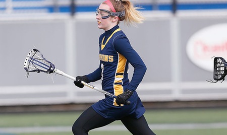 BOSTON, Mass. ? Junior attacker Kasey Fries (Bridgewater, Mass.) became just the fourth Simmons College women?s lacrosse player in school history to net 100 or more career goals with a pair of scores in a 15-1 victory over visiting University of Saint Joseph (Conn.) in a Great Northeast Athletic Conference contest today at Daly Field in Brighton, Mass. The Sharks improve to 4-6 overall, including 2-1 in league play, while the Blue Jays fall to 2-2 and 0-2. 