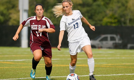 BOSTON, Mass. -Senior midfielderKashka Gammon (Nashua, N.H.)matched her career high with six points, scoring two goals and added a pair of assists to lead the Simmons College women's soccer team to a 9-0 victory over visiting Newbury College today at Daly Field in Brighton, Mass. The Sharks even their record 1-1-0, while the Nighthawks fall to 0-1-0 following their season opener.