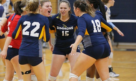 BOSTON, Mass. ?Sophomore outside hitter Morgan Weeg (Goodyear, Ariz.) spiked a match-high 15 kills to lead the Simmons College women?s volleyball team to its seventh-straight win, sweeping visiting Anna Maria College 3-0, in straight sets, (25-17, 25-18, 25-20) at Moore Gymnasium, in Boston, Mass, in Great Northeast Athletic Conference action. The Sharks improve to 16-9 on the season and 9-1 in GNAC play, while the AMCATS fall to 4-19 overall and 1-9 in the GNAC.