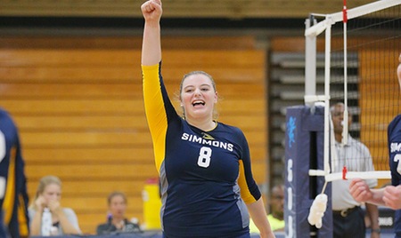 BOSTON, Mass. ? Sophomore outside hitter Morgan Weeg (Goodyear, Ariz.) spiked for 19 kills, fueled by a .361 hitting percentage to lead the Simmons College women?s volleyball team over visiting Babson College, 3-0 (25-20, 25-21, 25-21), this evening at Moore Gymnasium in Boston, Mass. The Sharks win their eighth straight match to equal their longest streak since October 11-25, 2014 and improve to 17-9 on the season, while the Beavers, who are ranked seventh in the latest NCAA New England Regional Poll, slip to 18-8. The win was the first victory for Simmons over Babson since September 8, 1998.